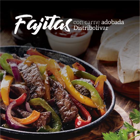 Fajitas con carne adobada distribolivar